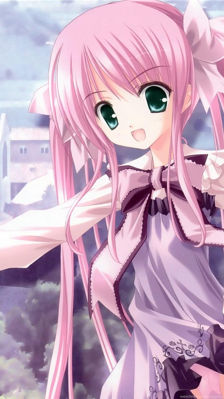 Cute Pink Anime Desktop Wallpaper