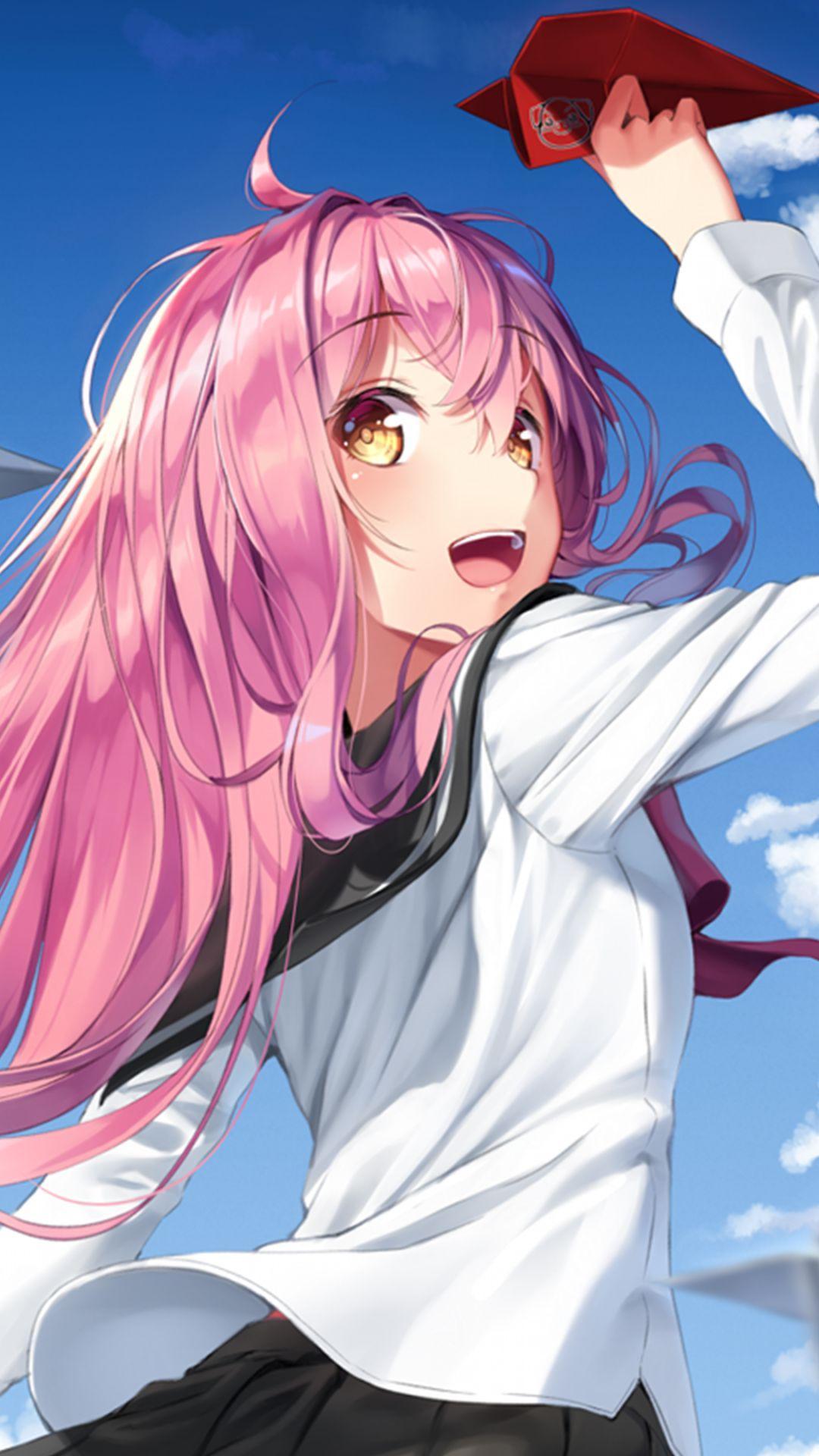 Cute Anime Girl Pink Hair Wallpaper
