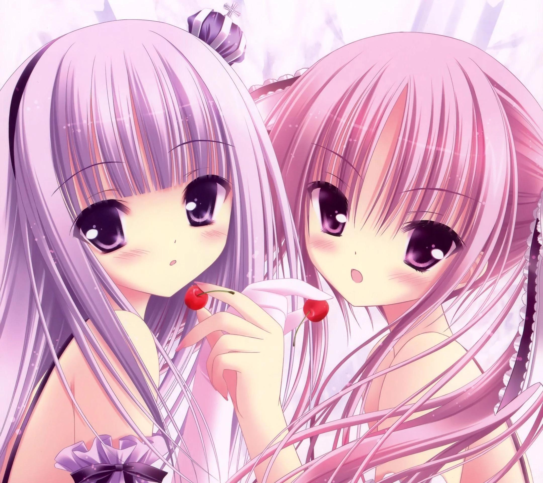 Cute Pink Haired Anime Girl Desktop Wallpaper Simple