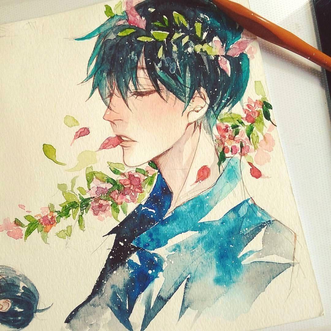 Cute Anime Watercolor Wallpaper Boys
